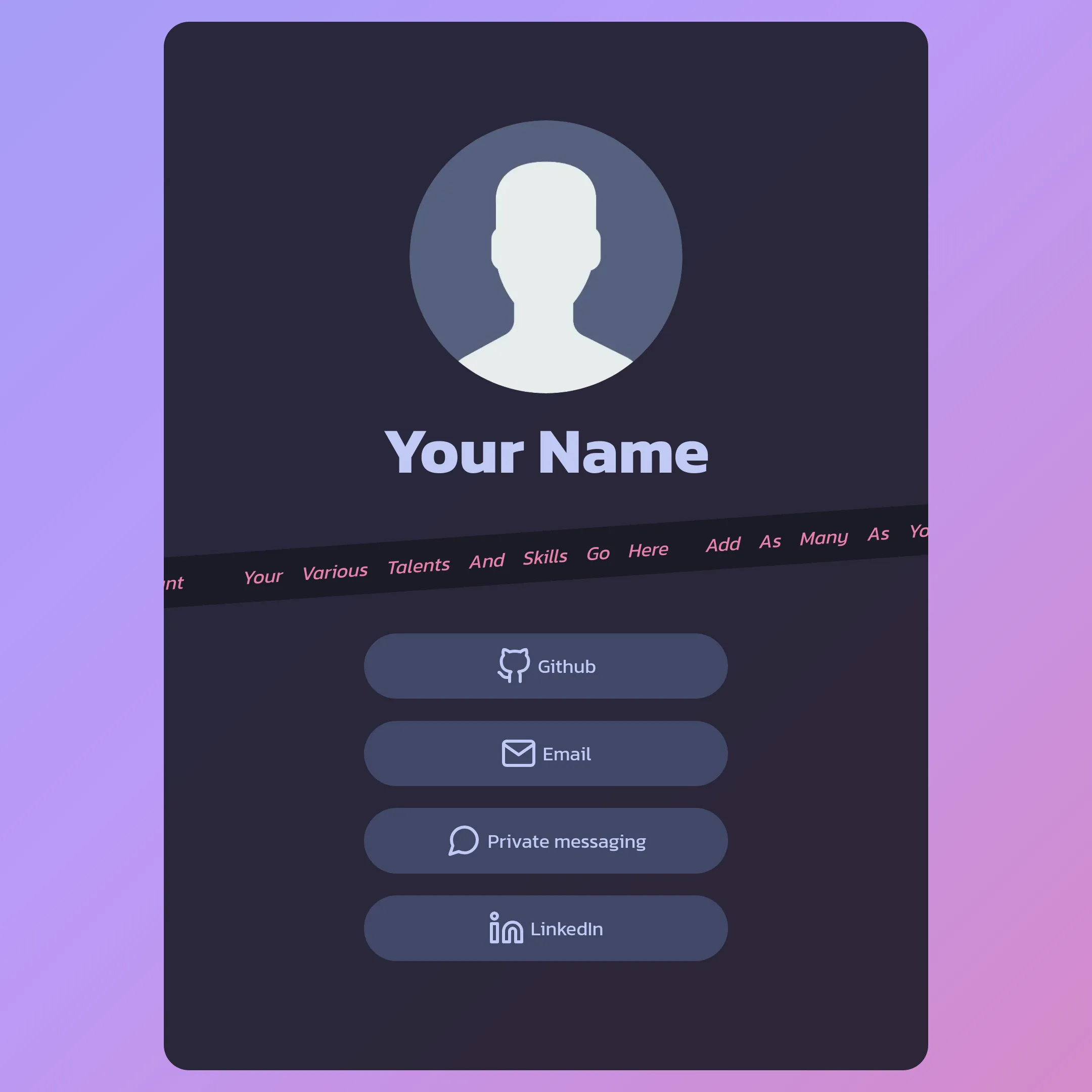 Personal Minisite Template